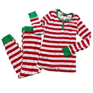 NEW Women’s Large Christmas Pajama Set Top and Bottoms Red White Striped Large